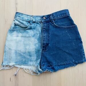 90s Lee Custom Jean Shorts Denim Bleached Cut Offs Size 24 Denim Short Short